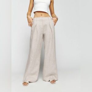 Reformation Asher Linen Low Rise Pant